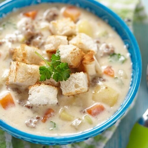 Creamy Potato & Hamburger Soup Recipe