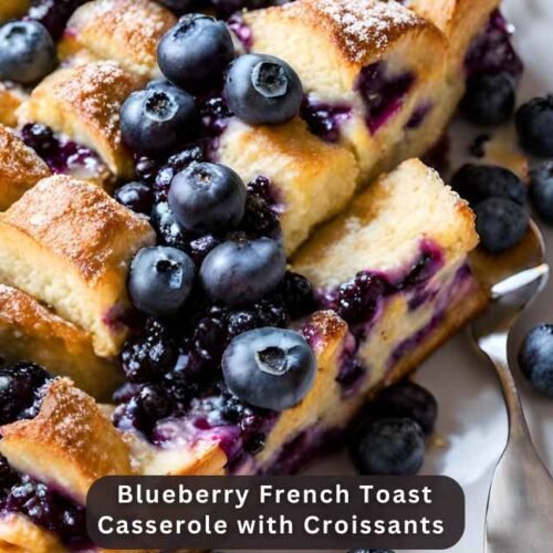 Blueberry French Toast Casserole with Croissants