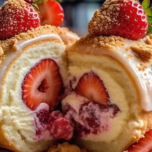 Strawberry Shortcake Cheesecake Dessert Roll Recipe