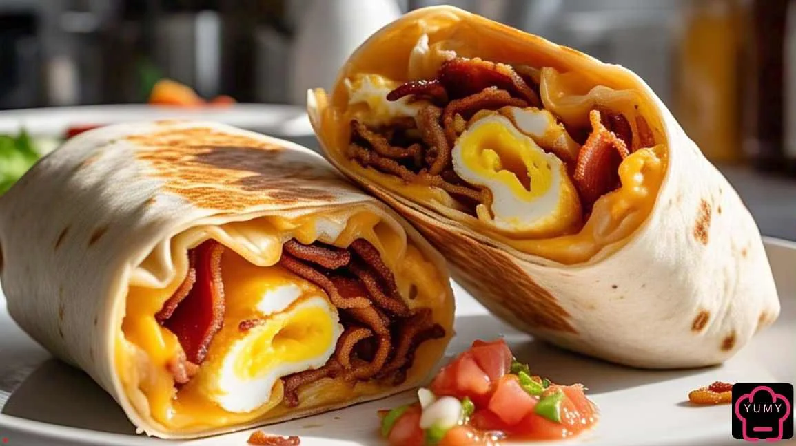 Bacon Egg and Cheese Breakfast Burrito Recipe - Yumy Recipe